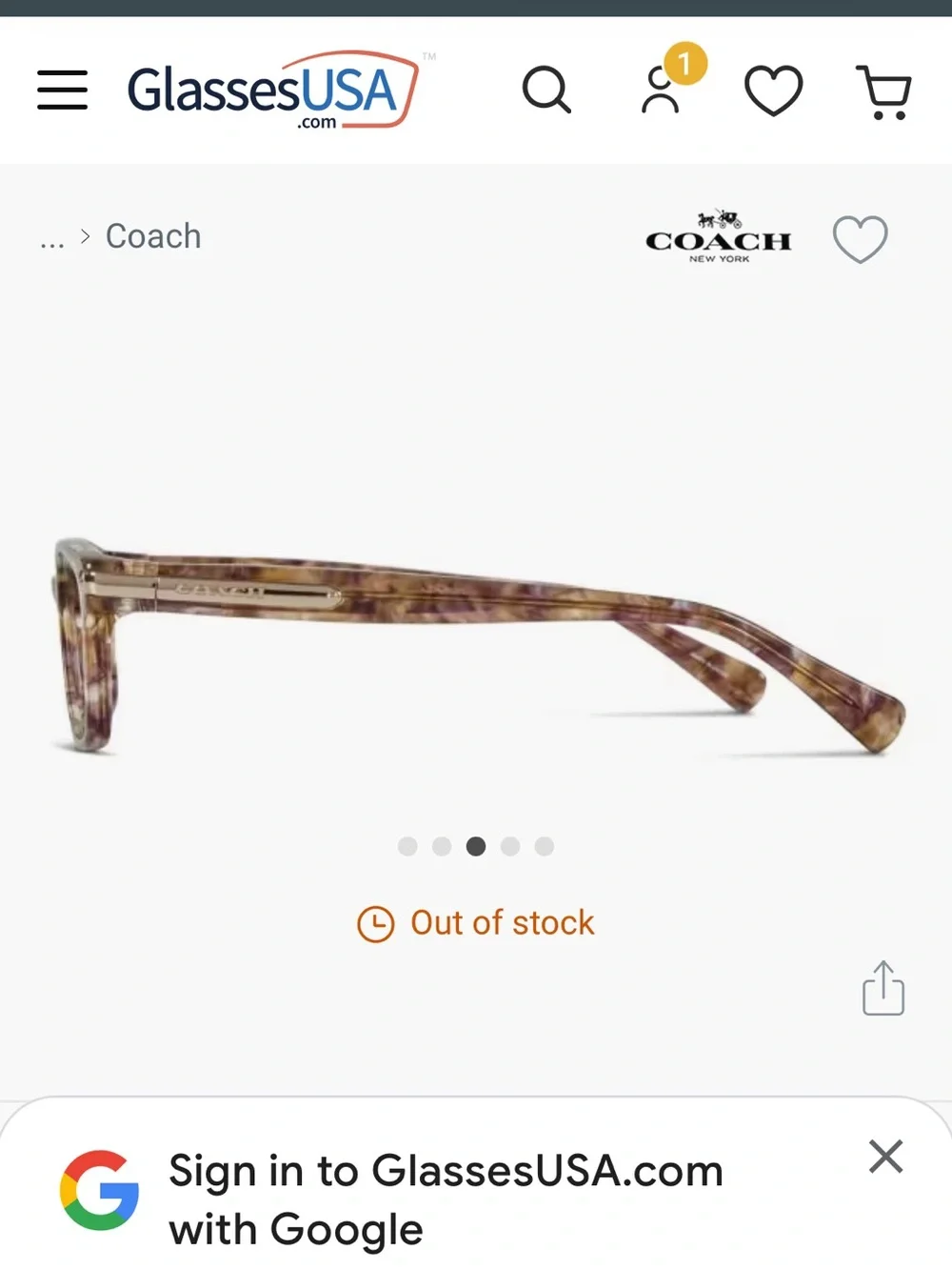 COACH Tortoiseshell Reading Glasses - Brown Multi Tone